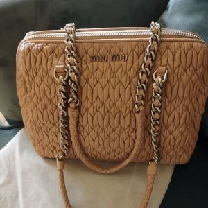 MiuMiu Matelasse Quilted Leather  Shoulder Chain Bag
